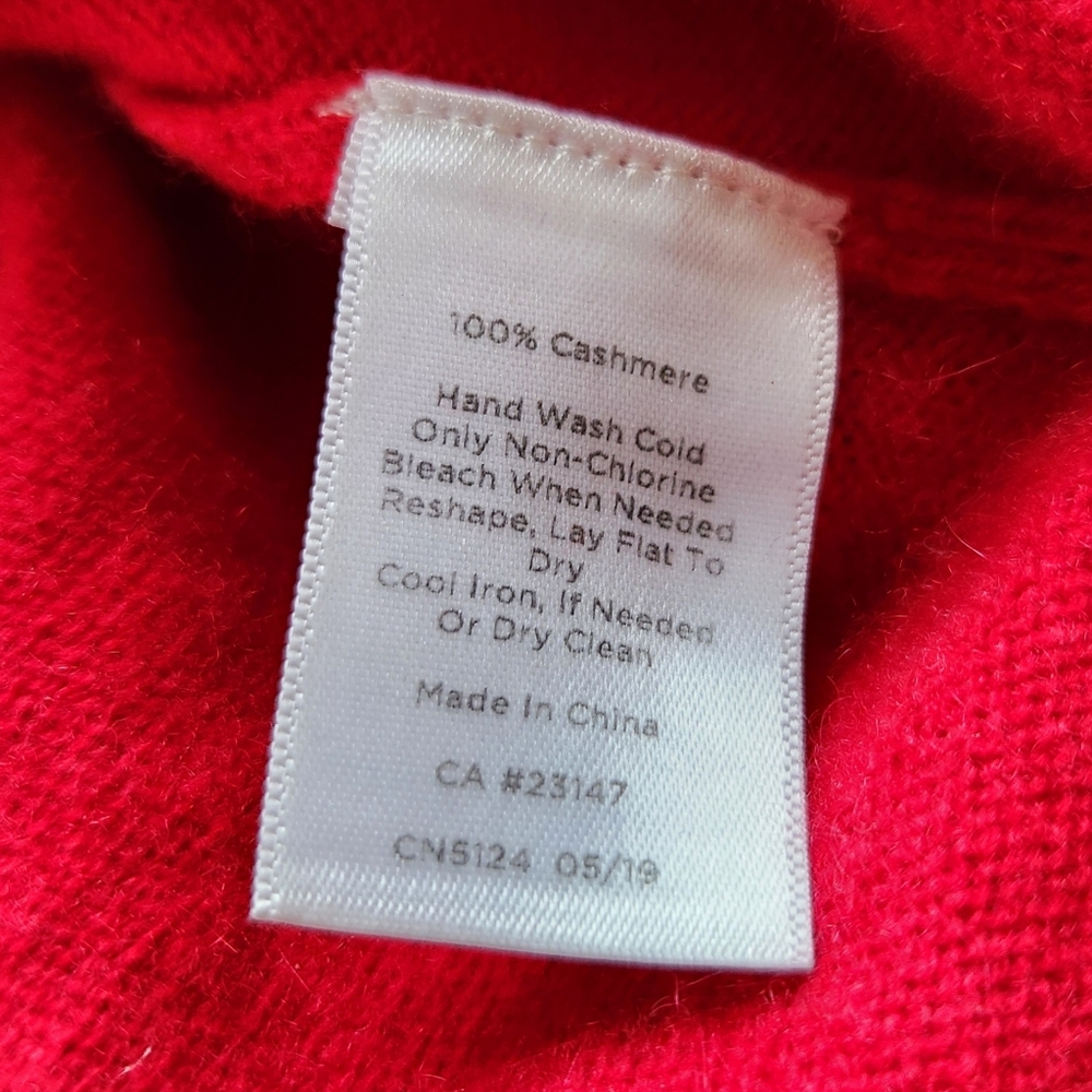 Talbots 100% Pure Cashmere Turtleneck Sweater Holiday Red | Women's Size XS - Picture 6 of 8